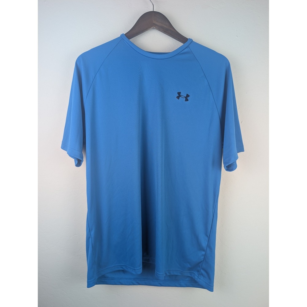 Under Armour Mens Tech Short Sleeve Shirt Blue Loose Fit Large RN 96510